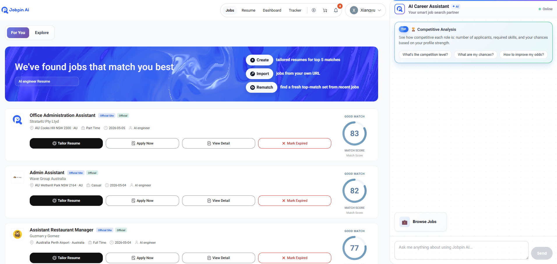 Jobpin AI screenshot